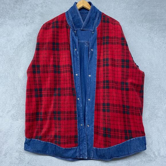 Craftsman Jacket Mens 2XL Blue Heavy Denim Canvas Work Barn Chore Flannel Lined - Picture 11 of 12